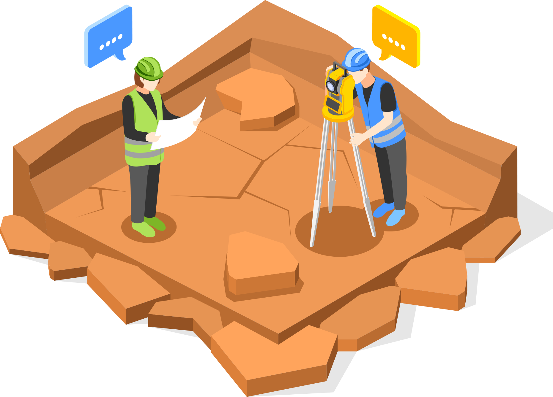 土地や建物に関する各種測量・調査や登記に関する業務を行っております